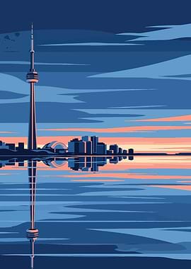 Toronto Skyline Reflection Art