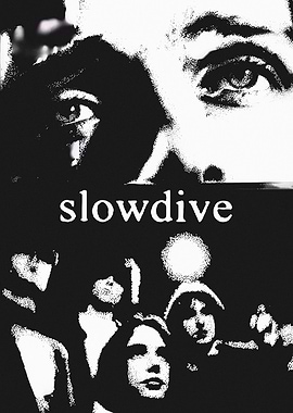 Slowdive Band Poster Black and White