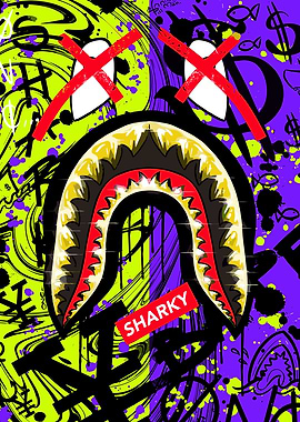 Sharky Mouth Graffiti Art