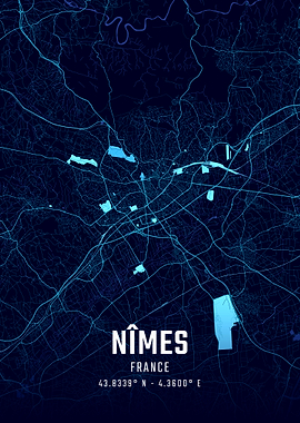 Nîmes Midnight City Map