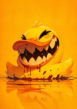 Creepy Rubber Duck with Sharp Teeth