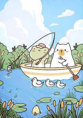 Frog and Bear Fishing Adventure