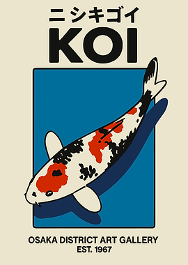 Koi Fish Osaka Art Gallery Poster