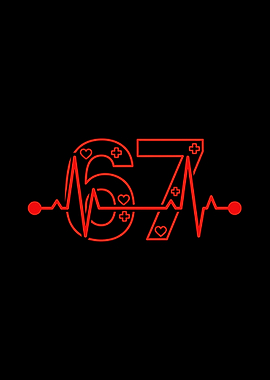 67 Six Seven Meme Heartbeat Healthy Design
