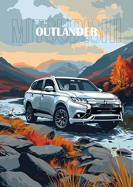 Mitsubishi Outlander in Mountain Landscape