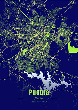 Puebla, Mexico City Map