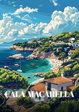Cala Macarella, Spain Travel Poster