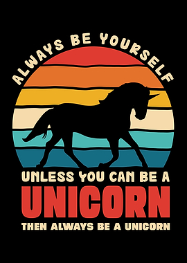 Always Be Yourself Unicorn Retro