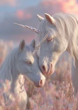 Unicorns in a Pastel Meadow