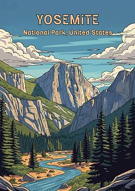 Yosemite National Park Illustration