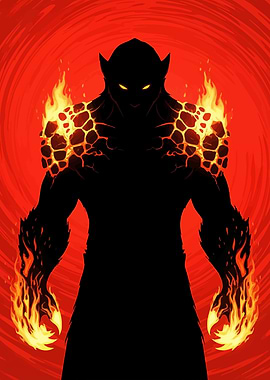 Fiery Demon Silhouette