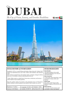 Dubai Cityscape Travel Poster