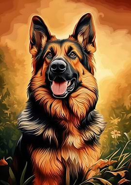 German Shepherd Portrait in Nature