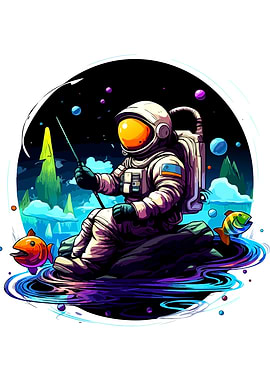 Astronaut Fishing in Space