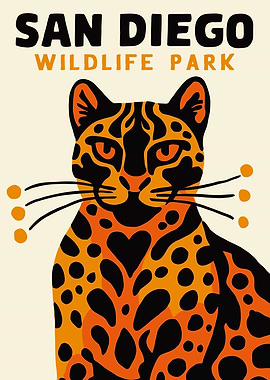 San Diego Wildlife Park Leopard Poster