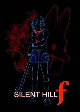 Silent Hill f Neon Illustration