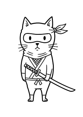 Ninja Cat Illustration