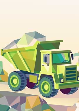 Geometric Dump Truck Illustration