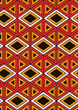 Geometric Pattern with Triangles and Diamonds