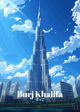 Burj Khalifa, UAE, Anime Style