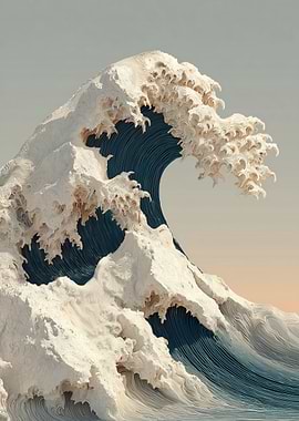 Great Wave Textured Art
