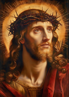 Portrait of Jesus with Crown of Thorns