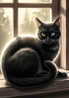 Emerald Eyes by the Window
