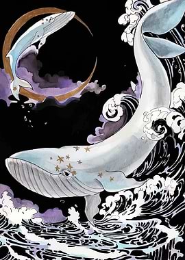 Whales in the Night Sky