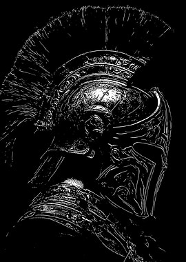 Spartan Helmet Black and White