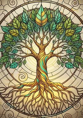 Stained Glass Tree of Life