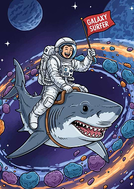 Astronaut shark space