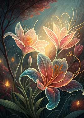 Floral Fantasy: Lilies in Dreamy Light