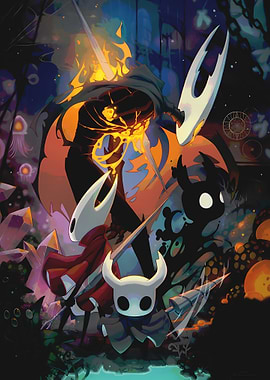 Hollow Knight characters digital art