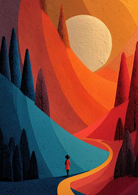 Abstract Landscape - Forest of Golden Dreams