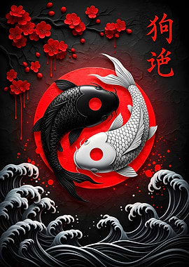 Yin Yang Koi Fish Art