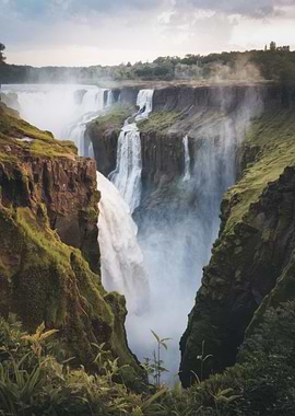 Majestic Waterfall Landscape