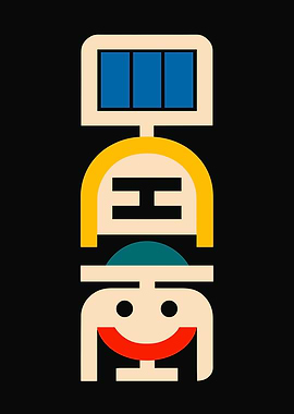 Abstract Geometric Face Portrait