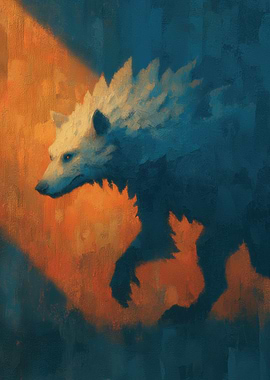 Abstract Wolf Painting