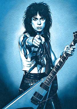 Rocker with Guitar Pointing Finger