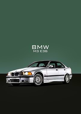 BMW M3 E36 Silver Car