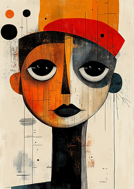 Abstract Portrait with Geometric Elements