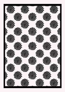 Monochrome Botanica – Black on White Floral Circles