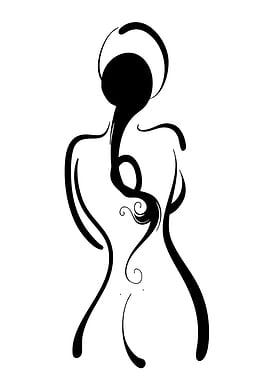 Abstract Woman Silhouette Black and White