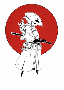 Samurai Robot with Skull Backpack