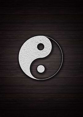 Yin Yang Symbol on Wood