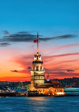 Maiden's Tower Istanbul at Sunset