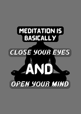 Meditation Quote with Silhouette