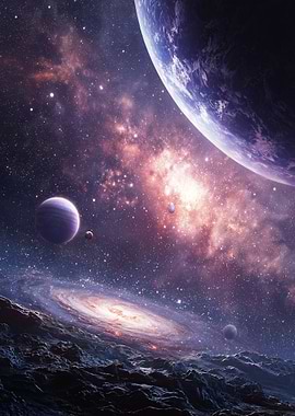 Cosmic Landscape with Planets and Galaxy