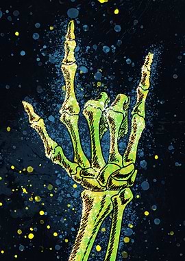 Rock On Skeleton Hand