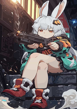 Anime Girl with Gun